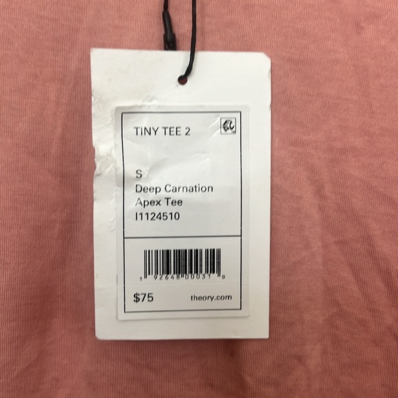Theory Tiny Tee in Deep Carnation - Picture 2 of 4